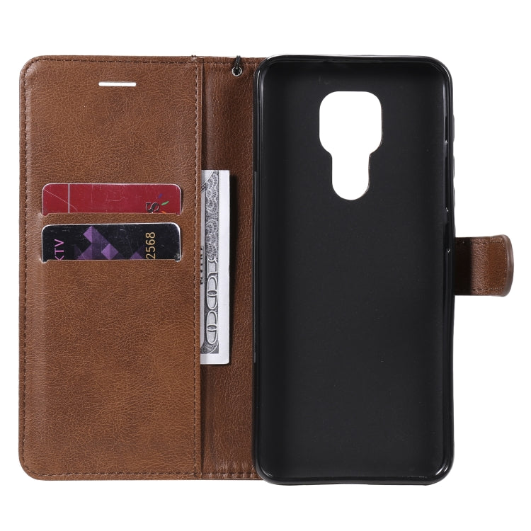 SOLID Knižkové puzdro pre Motorola Moto G9 Play / E7 Plus - tmavo hnedé