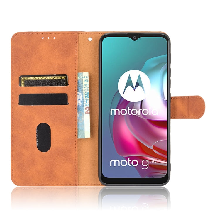 SOLID Knižkové puzdro pre Motorola Moto G10 / G20 / G30 - hnedé