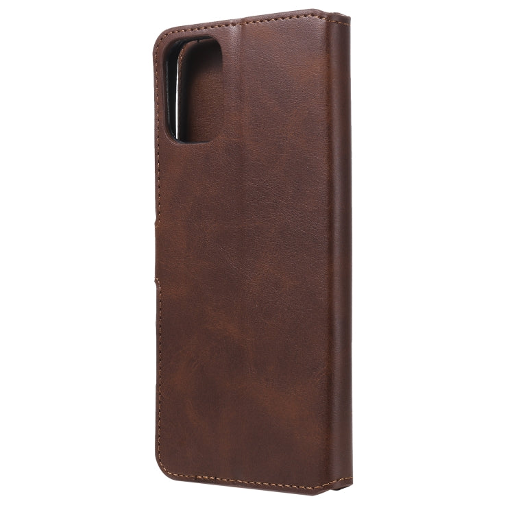 CALF Knižkové puzdro pre Motorola Moto G9 Plus - tmavo hnedé