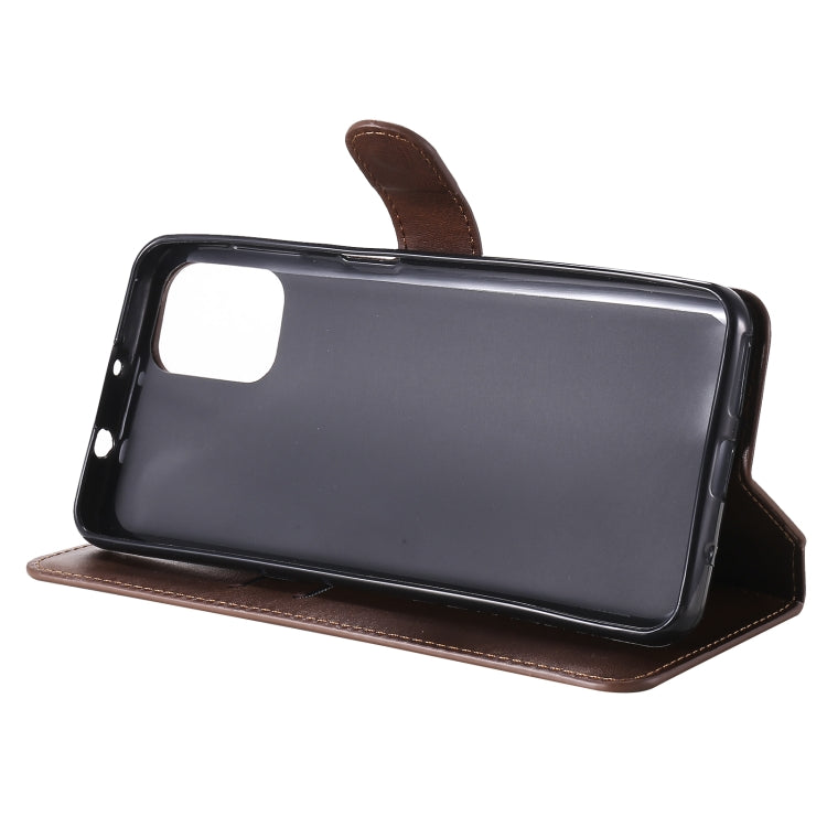 CALF Knižkové puzdro pre Motorola Moto G9 Plus - tmavo hnedé