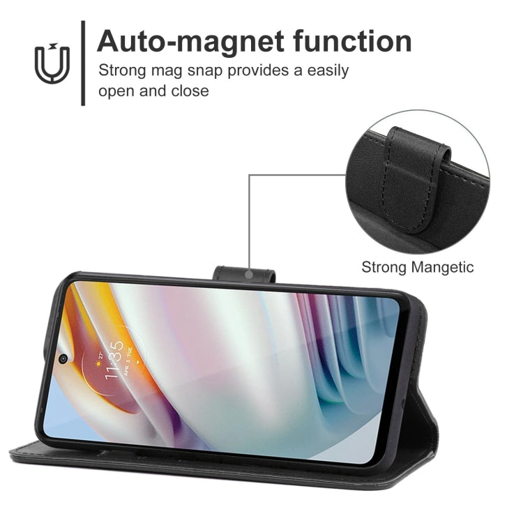 SOLID Knižkové puzdro pre Motorola Moto G60 - čierne
