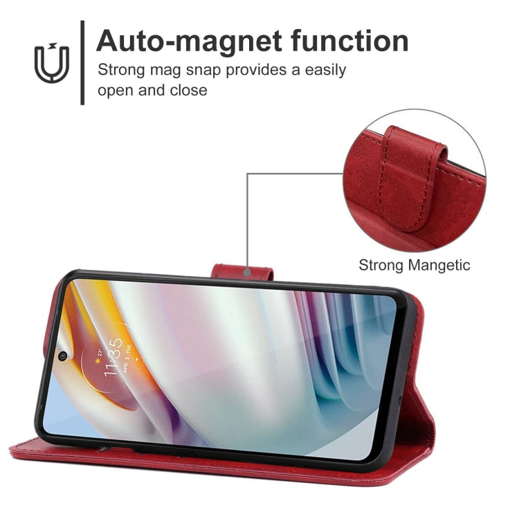 SOLID Knižkové puzdro pre Motorola Moto G60 - červené