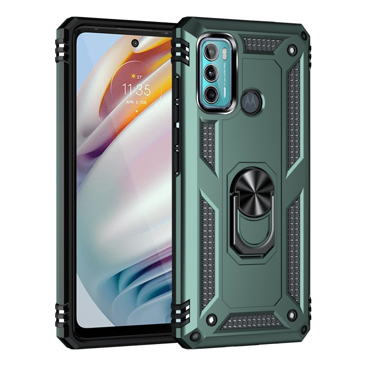 RING ARMOR Tvrdený kryt pre Motorola Moto G60 - zelený