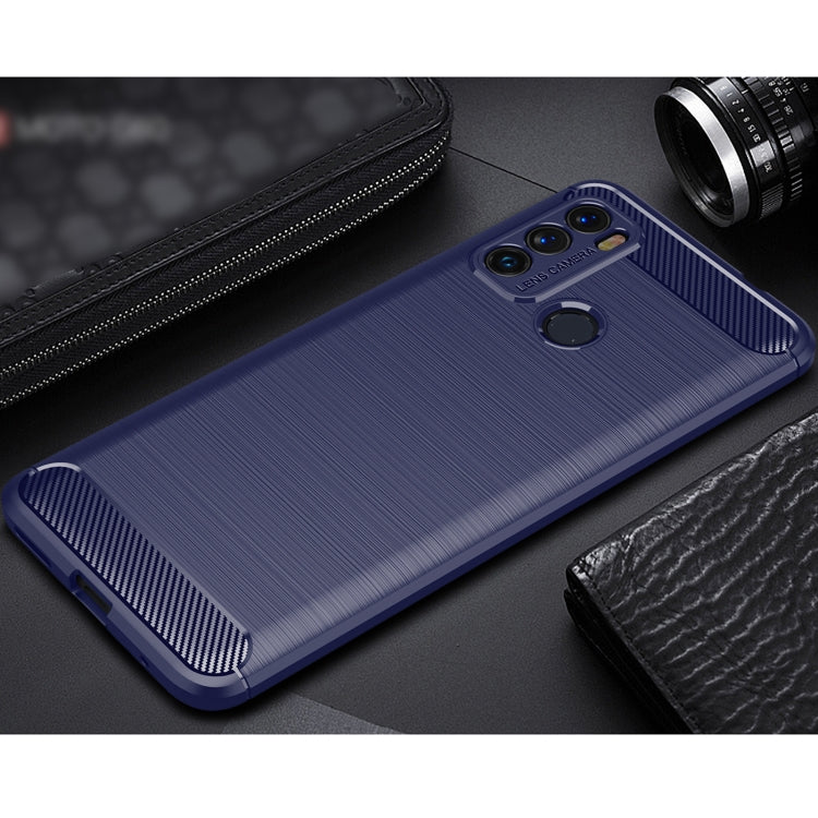 CARBON Zadný obal pre Motorola Moto G60 - modrý