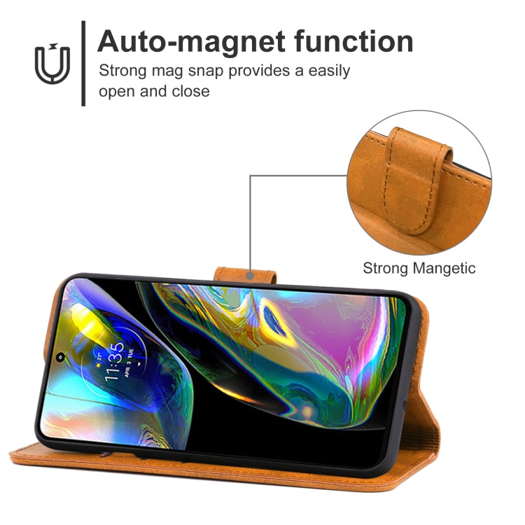 SOLID Knižkové puzdro pre Motorola Moto G52 / G82 5G - hnedé