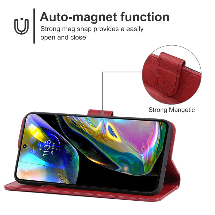 SOLID Knižkové puzdro pre Motorola Moto G52 / G82 5G - červené