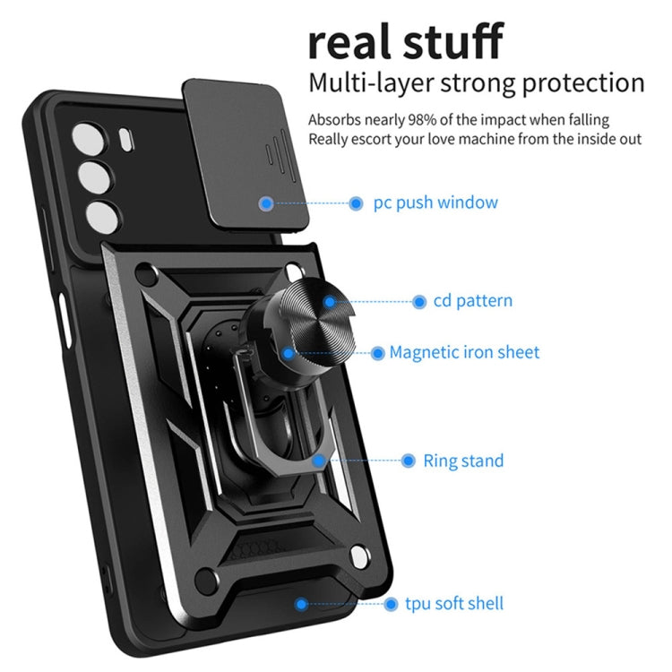 SLIDING ARMOR Tvrdený kryt pre Motorola Moto G52 / G82 5G - sivý