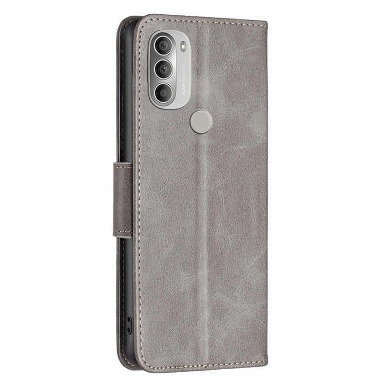 LAMBSKIN Knižkové puzdro pre Motorola Moto G51 5G - sivé