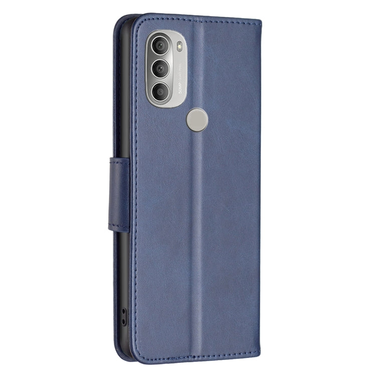 LAMBSKIN Knižkové puzdro pre Motorola Moto G51 5G - modré