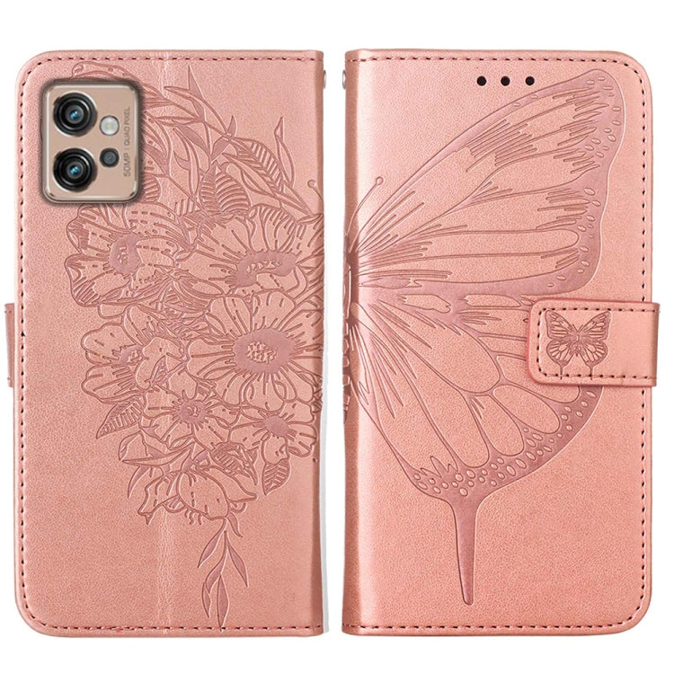 BUTTERFLY Knižkové puzdro pre Motorola Moto G32 - ružové