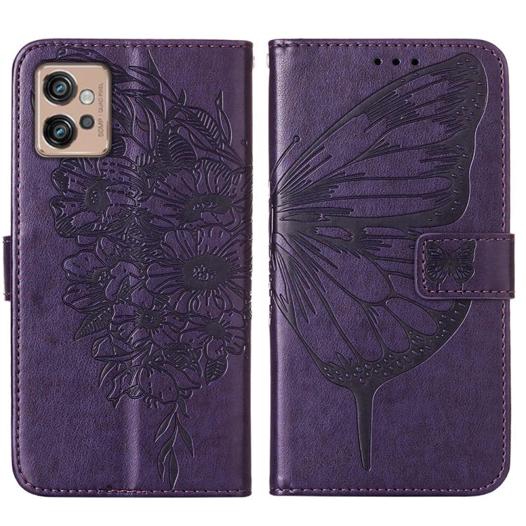 BUTTERFLY Knižkové puzdro pre Motorola Moto G32 - fialové
