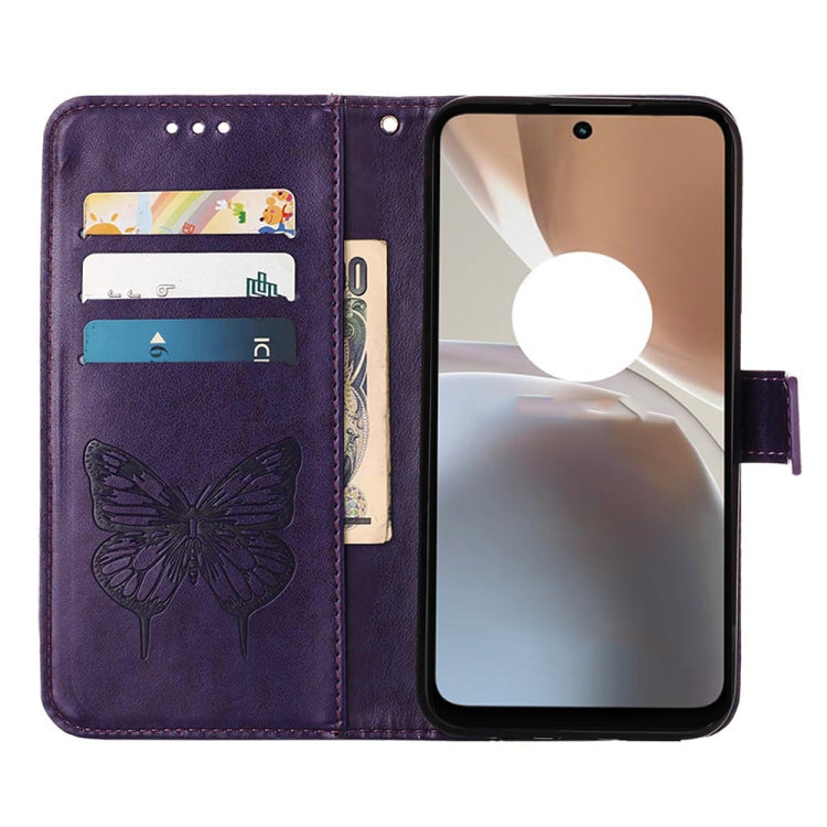 BUTTERFLY Knižkové puzdro pre Motorola Moto G32 - fialové
