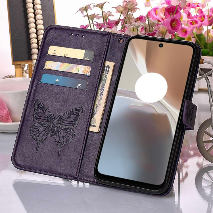 BUTTERFLY Knižkové puzdro pre Motorola Moto G32 - fialové