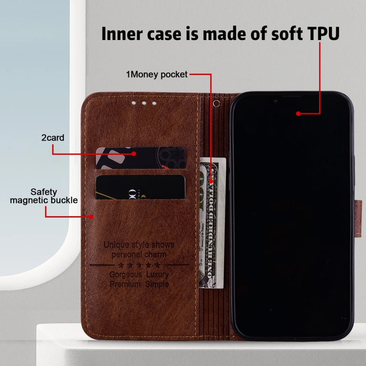 SOLID Knižkové puzdro pre Motorola Moto G32 - tmavo hnedé
