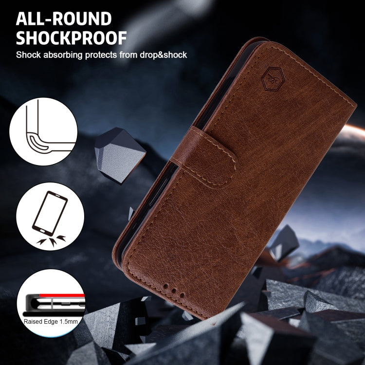 SOLID Knižkové puzdro pre Motorola Moto G32 - tmavo hnedé