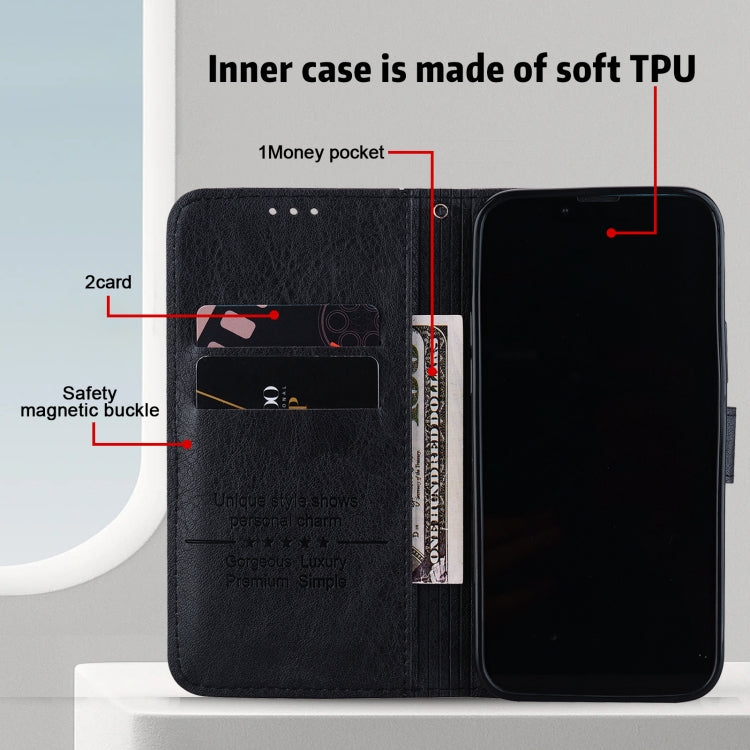 SOLID Knižkové puzdro pre Motorola Moto G32 - čierne