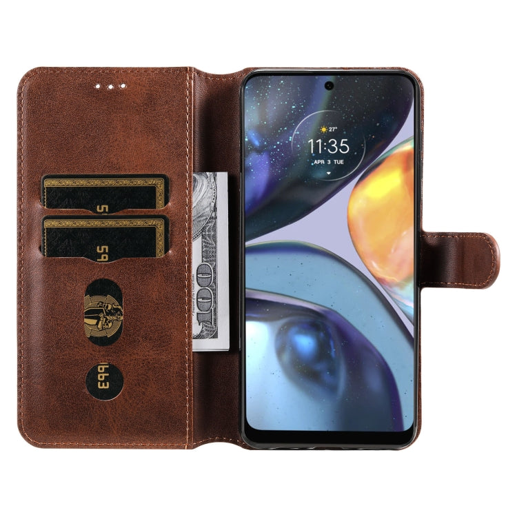 CALF Knižkové puzdro pre Motorola Moto G22 - tmavo hnedé