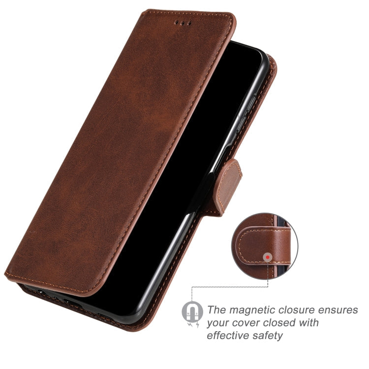 CALF Knižkové puzdro pre Motorola Moto G22 - tmavo hnedé