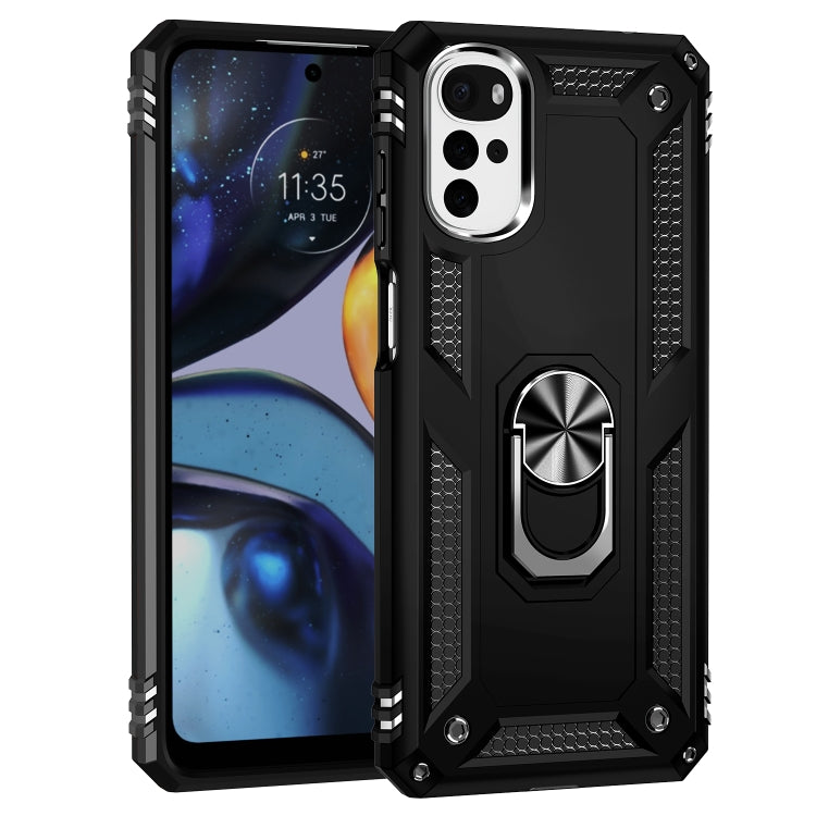 RING ARMOR Tvrdený kryt pre Motorola Moto G22 - čierny