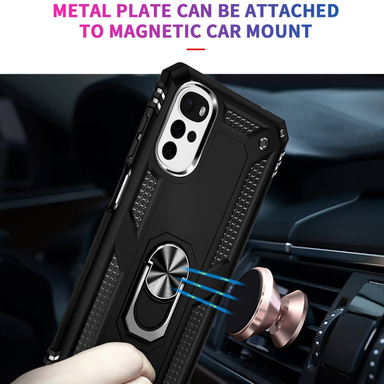 RING ARMOR Tvrdený kryt pre Motorola Moto G22 - čierny