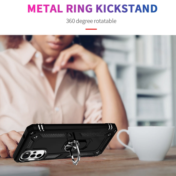 RING ARMOR Tvrdený kryt pre Motorola Moto G22 - čierny