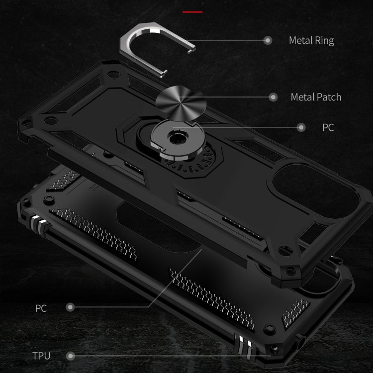 RING ARMOR Tvrdený kryt pre Motorola Moto G22 - čierny