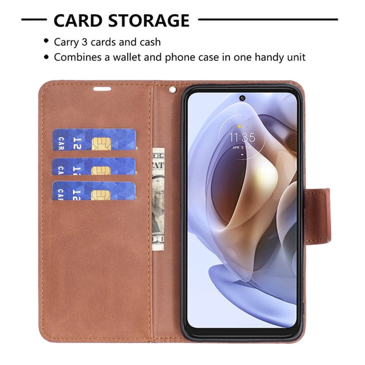 LAMBSKIN Knižkové puzdro pre Motorola Moto G31 / G41 - hnedé