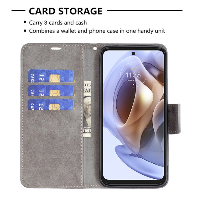 LAMBSKIN Knižkové puzdro pre Motorola Moto G31 / G41 - sivé