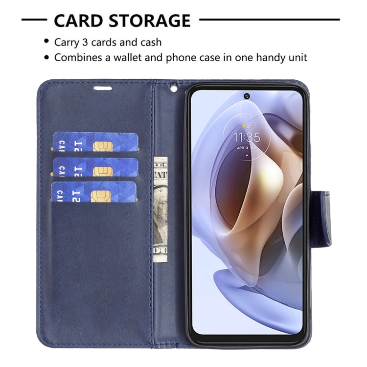 LAMBSKIN Knižkové puzdro pre Motorola Moto G31 / G41 - modré