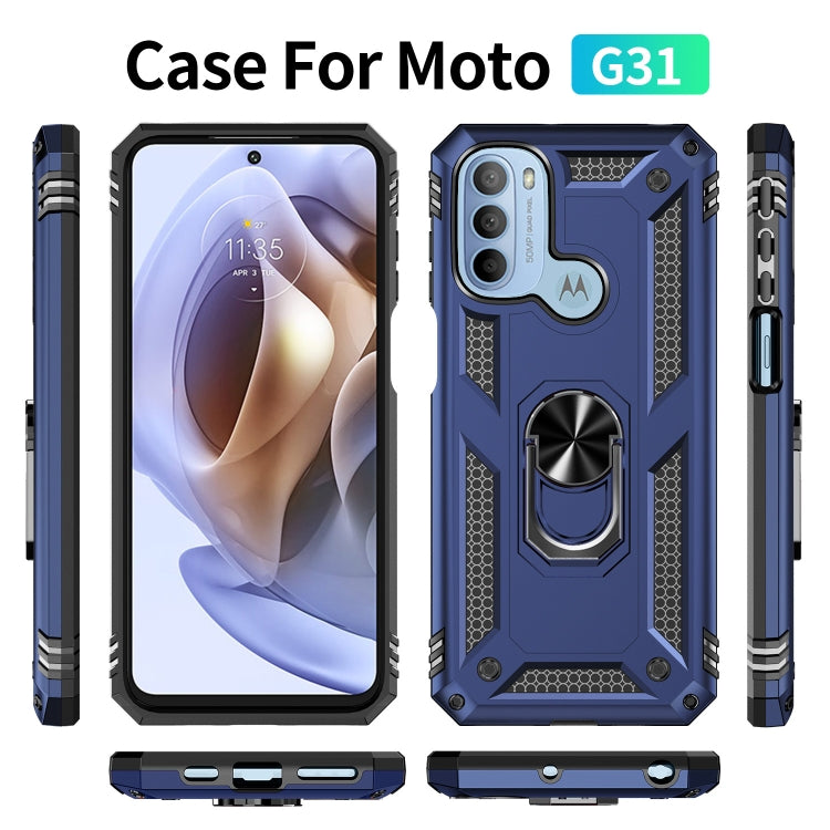 RING ARMOR Tvrdený kryt pre Motorola Moto G31 / G41 - modrý