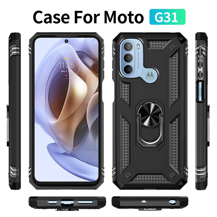 RING ARMOR Tvrdený kryt pre Motorola Moto G31 / G41 - čierny