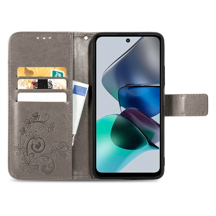 LEAF Knižkové puzdro pre Motorola Moto G13 / G23 - sivé