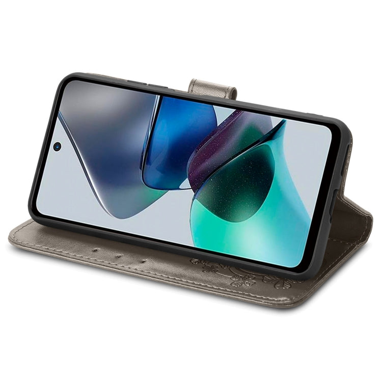 LEAF Knižkové puzdro pre Motorola Moto G13 / G23 - sivé