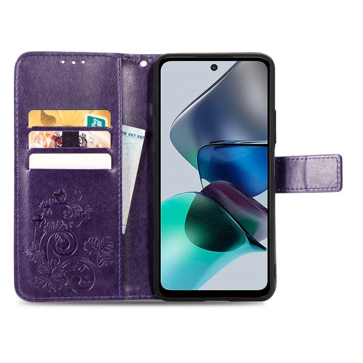LEAF Knižkové puzdro pre Motorola Moto G13 / G23 - fialové