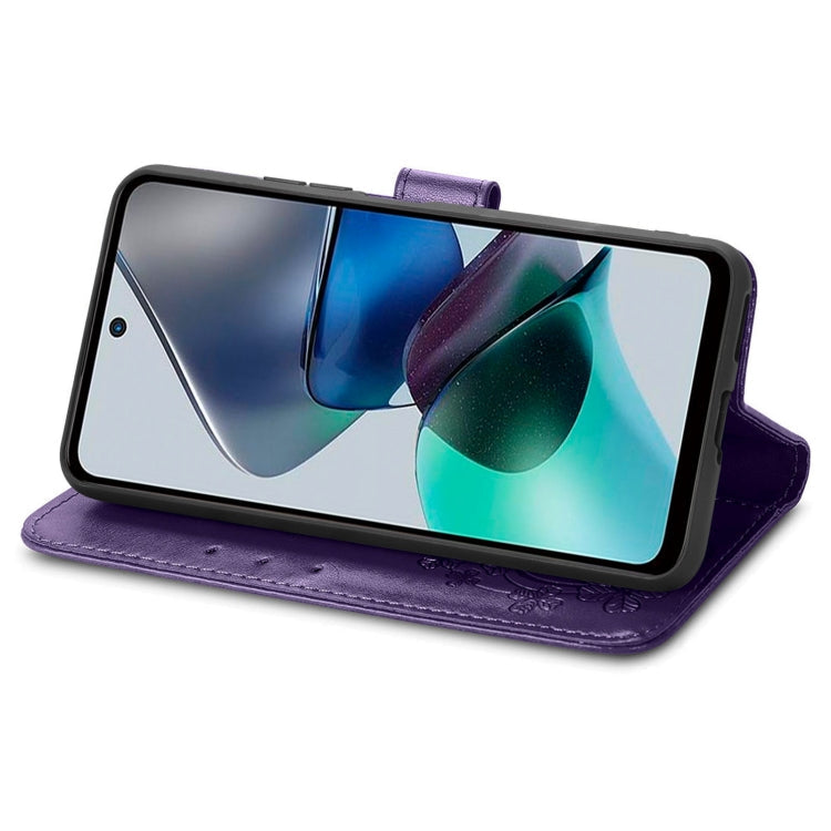 LEAF Knižkové puzdro pre Motorola Moto G13 / G23 - fialové