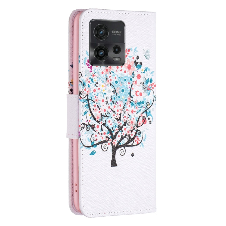 PAINT Knižkové puzdro pre Motorola Moto G72 - TREE biele