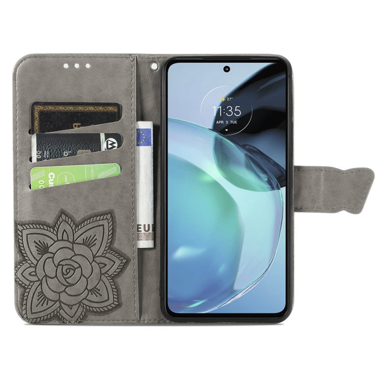 FLOWER Knižkové puzdro pre Motorola Moto G72 - sivé