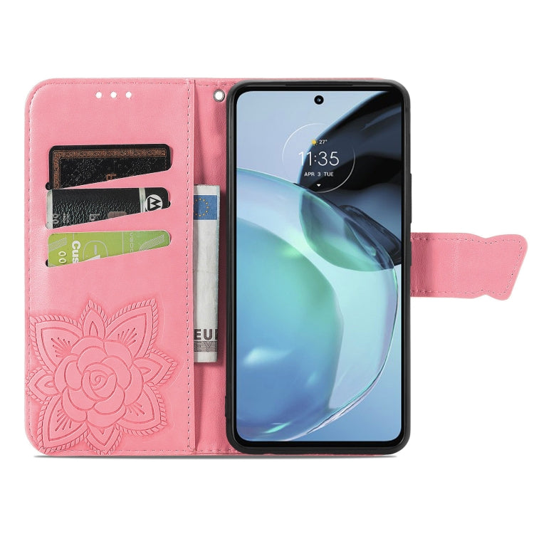 FLOWER Knižkové puzdro pre Motorola Moto G72 - ružové