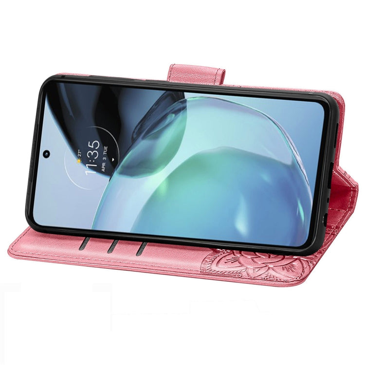 FLOWER Knižkové puzdro pre Motorola Moto G72 - ružové