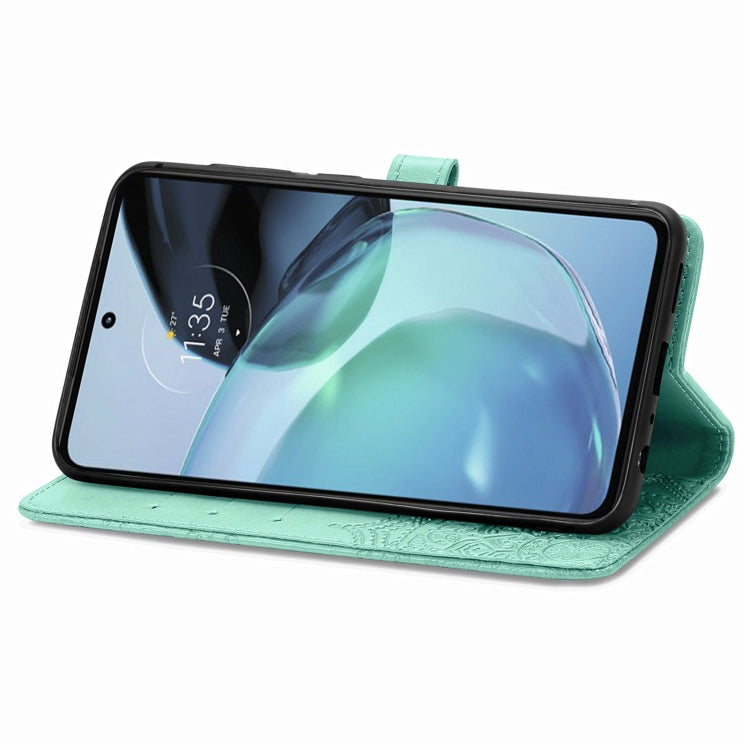 MANDALA Knižkové puzdro pre Motorola Moto G72 - zelené