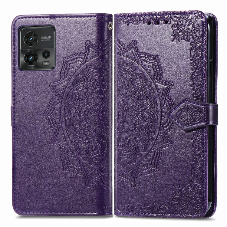 MANDALA Knižkové puzdro pre Motorola Moto G72 - fialové