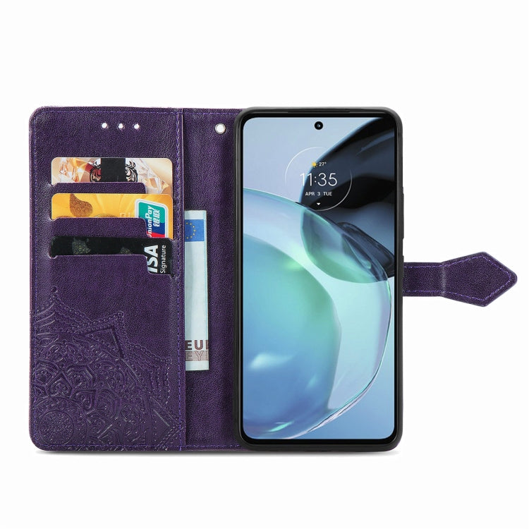 MANDALA Knižkové puzdro pre Motorola Moto G72 - fialové