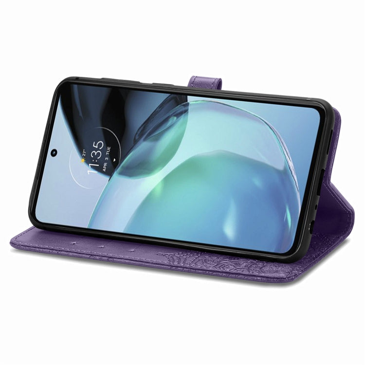 MANDALA Knižkové puzdro pre Motorola Moto G72 - fialové