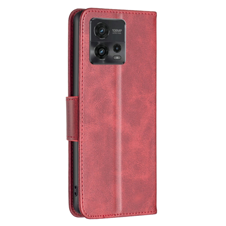 LAMBSKIN Knižkové puzdro pre Motorola Moto G72 - červené