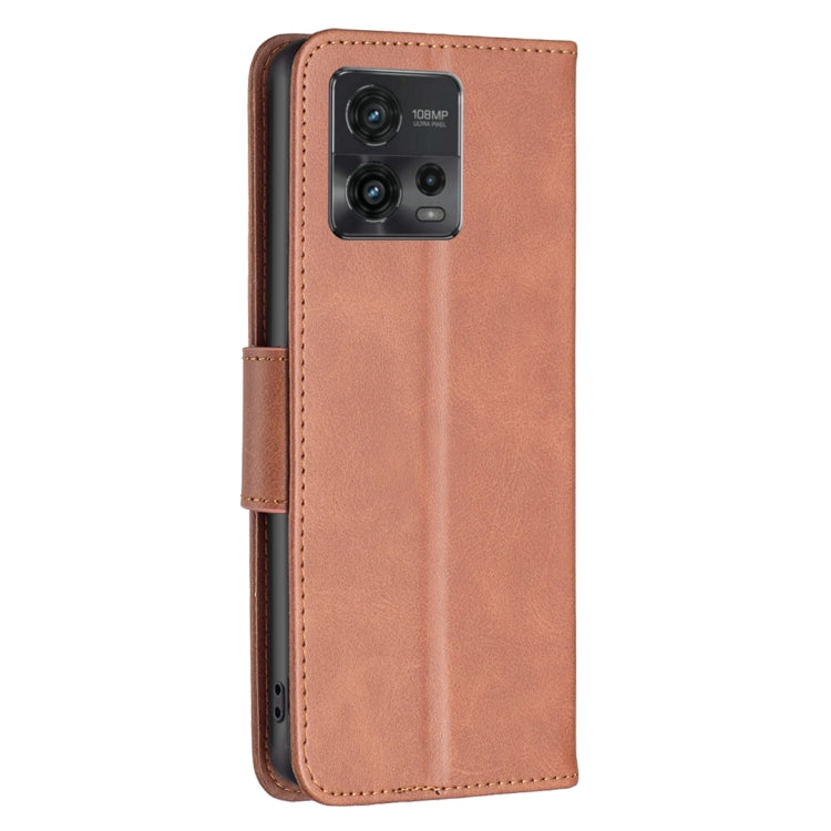 LAMBSKIN Knižkové puzdro pre Motorola Moto G72 - hnedé