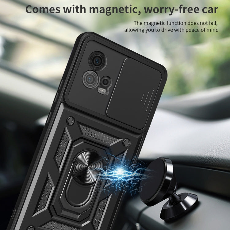 SLIDING ARMOR Tvrdený kryt pre Motorola Moto G72 - modrý