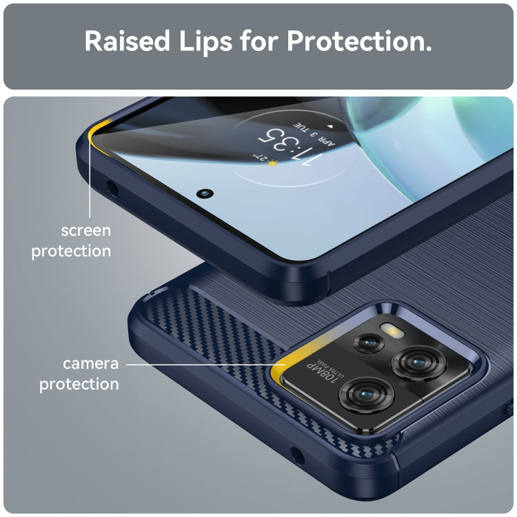 CARBON Zadný obal pre Motorola Moto G72 - modrý