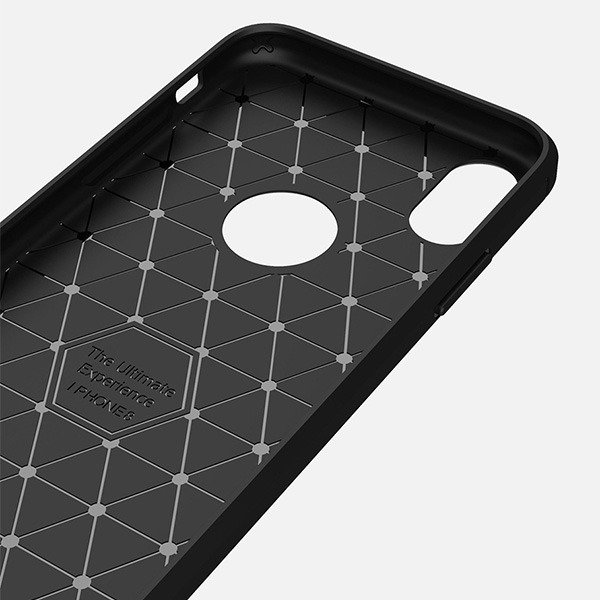 Pevné silikónové puzdro na Apple iPhone XS MAX Forcell Carbon čierne