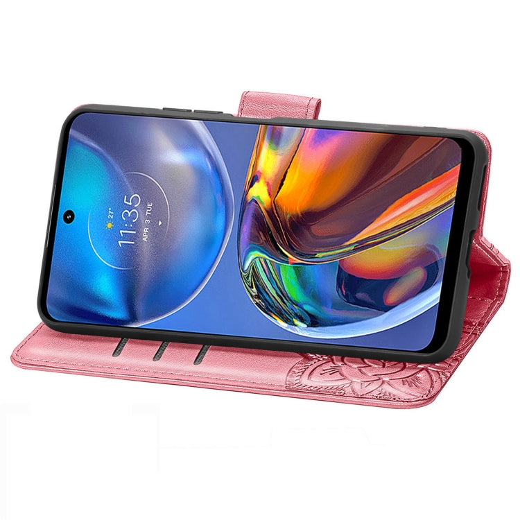 BUTTERFLY Knižkové puzdro pre Motorola Moto E32 / E32s - ružové