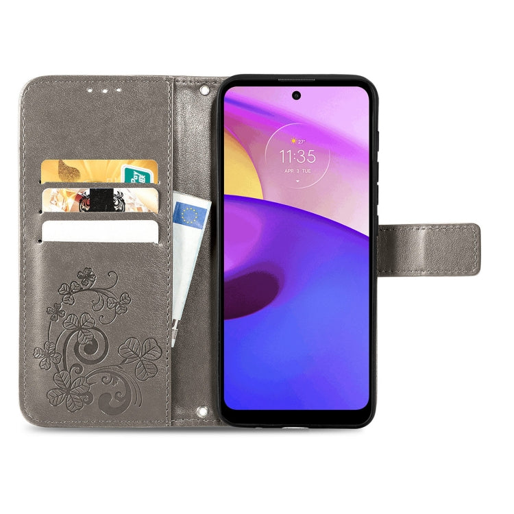 LEAF Knižkové puzdro pre Motorola Moto E20 / E30 / E40 - sivé